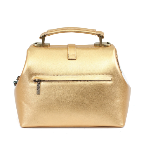 Женская сумка-саквояж с аппликацией и росписью "Золотые розы" фото фото 6