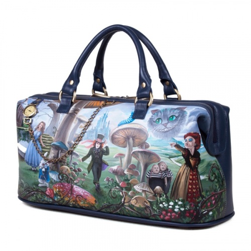 Женская сумка-саквояж с рисунком "Алиса и шляпник" фото фото 2