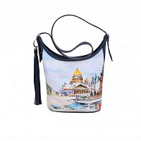Стильная сумка хобо с рисунком "Питерский собор" фото