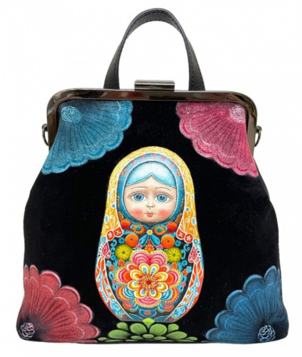 Женская сумка-рюкзак на фермуаре "Матрешка" фото