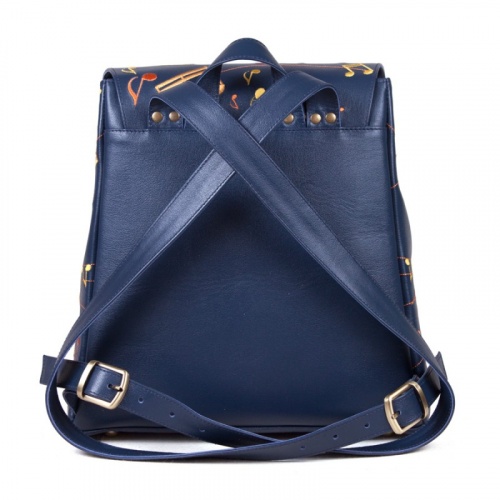 Кожаный рюкзак с вышивкой "Разноцветные нотки" фото фото 3