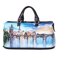 Женская сумка cаквояж с росписью "Пражская Влтава" фото