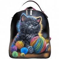 Женский рюкзак с росписью кота "Шерстяной котенок" фото