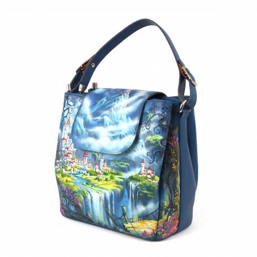 Женская сумка на три отделения с росписью “Сказочный водопад” фото фото 2