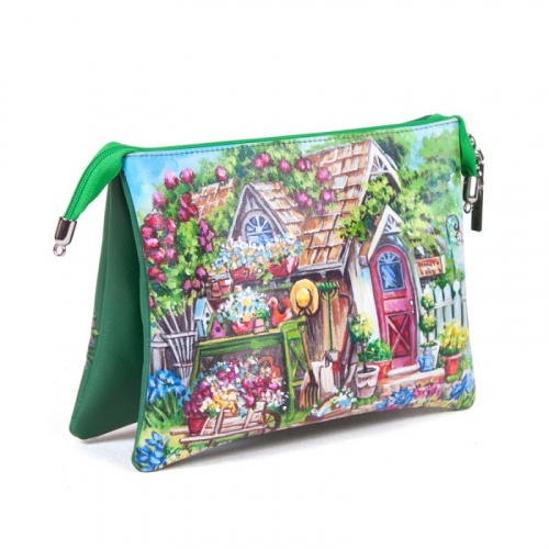 Женская сумочка-клатч с росписью "Домик в зелени" фото фото 3