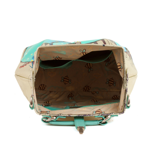 Женская сумка-саквояж из кожи с рисунком "Старый город" фото фото 4