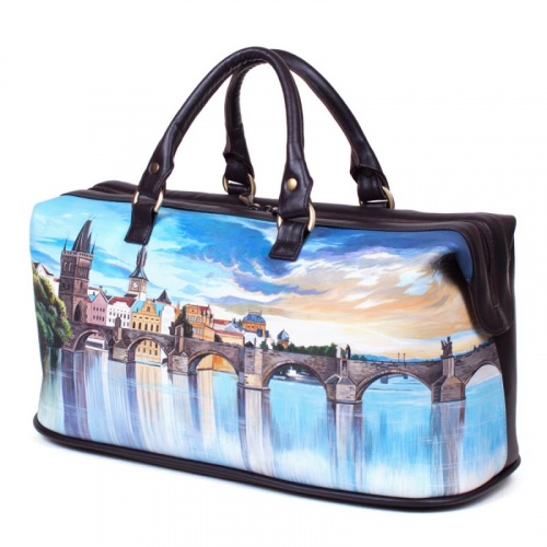 Женская сумка cаквояж с росписью "Пражская Влтава" фото фото 2