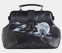 Женская трендовая сумка-саквояж с росписью "Ведьма" фото