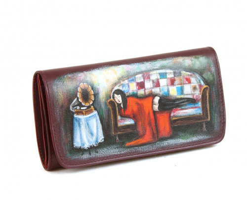 Женский бумажник с росписью "Девушка на диване" фото фото 4