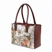 Кожаная сумка шоппер с росписью "Старый город" фото шоппера