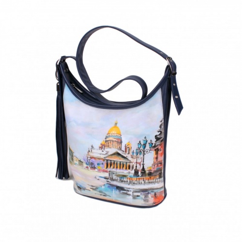 Стильная сумка хобо с рисунком "Питерский собор" фото фото 2