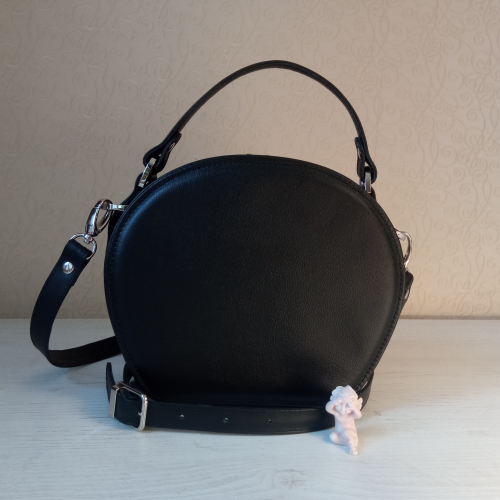 Полукруглая женская сумка с росписью "Чеширский кот" фото фото 5