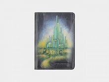 Кожаная именная обложка на паспорт "Изумрудный город" фото
