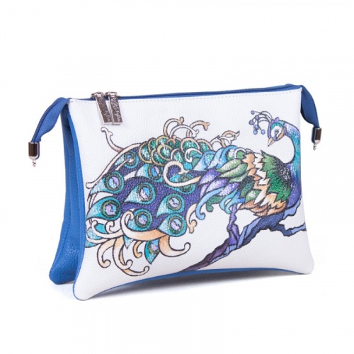 Женская сумка-клатч с росписью "Яркий павлин" фото фото 3