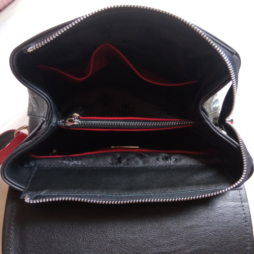 Женский кожаный черный рюкзак с росписью "Встреча на канале Грибоедова" фото фото 5