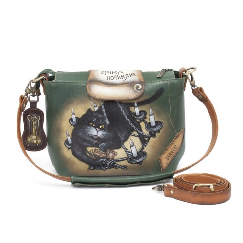 Женская сумка с рисунком "Кот Бегемот и револьвер" фото фото 6