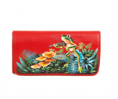 Женский кошелек на кнопке с росписью "Лягушка"