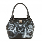Женский саквояж с росписью кошечки "Пушистый котик"