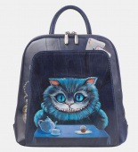 Женский рюкзак с рисунком по коже "Чеширский кот"