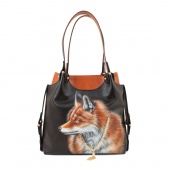 Двухслойная женская сумка с росписью "Лиса охотница"