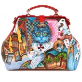 Сумка-саквояж с ручной росписью "Мастер и Маргарита"