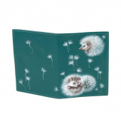 Обложка из кожи с росписью "Ежик в одуванчиках"