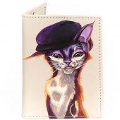 Обложка для документов и паспорта "Кошка хулиган"