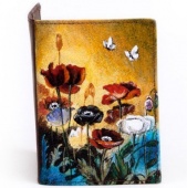 Обложка на паспорт со своим рисунком "Маки"