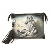 Клатч женский через плечо с рисунком "Кот Бегемот"