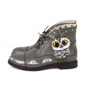 Женские ботинки с ручной росписью  "Совёнок"