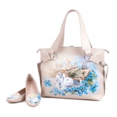 Комплект балетки и большая сумка "Лебеди"