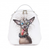 Кожаный рюкзак с росписью собачки "Злые собачки"
