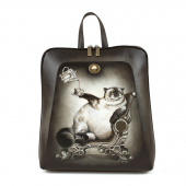 Женский рюкзак городского стиля с росписью "Кот Бегемот"