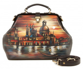 Женский саквояж из кожи ручной работы "Полнолуние в Венеции"