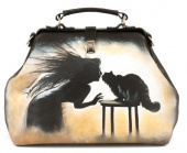 Саквояж ручной работы с рисунком "Маргарита и Кот Бегемот"