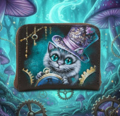 Стильный женский кошелек  с рисунком ручной работы "Чешир"