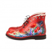 Женские ботинки на шнуровке  "Летний луг"