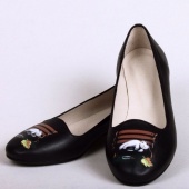 Женские балетки из кожи "Спящий котик"