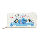 Длинный кошелёк на молнии с росписью ручной работы "Белый кролик"