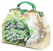 Сумка саквояж через плечо с рисунком "Ландыши"
