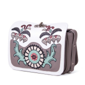 Женская кожаная сумка через плечо с рисунком ручной работы "Узоры"