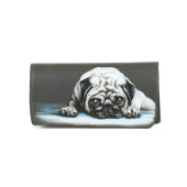 Большой женский кошелек с росписью ручной работы "Любимец мопс"