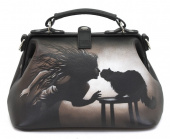 Черный саквояж с рисунком "Маргарита и Кот Бегемот"