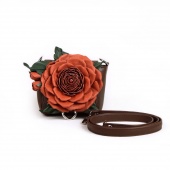 Женская сумка клатч с аппликацией "Коралловая роза"