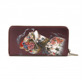 Кожаный кошелек с рисунком девушки "Любовь и смерть"