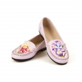 Мокасины с росписью ручной работы "Ирисы"