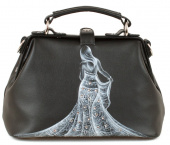 Сумка саквояж из кожи с рисунком "В платье белом"