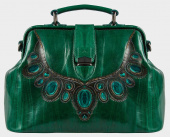 Женский саквояж из натуральной кожи с росписью "Ожерелье"