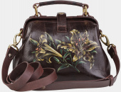 Женский маленький саквояж "Золотые лилии"