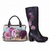 Комплект сапоги и сумка-саквояж "Розы 3D"